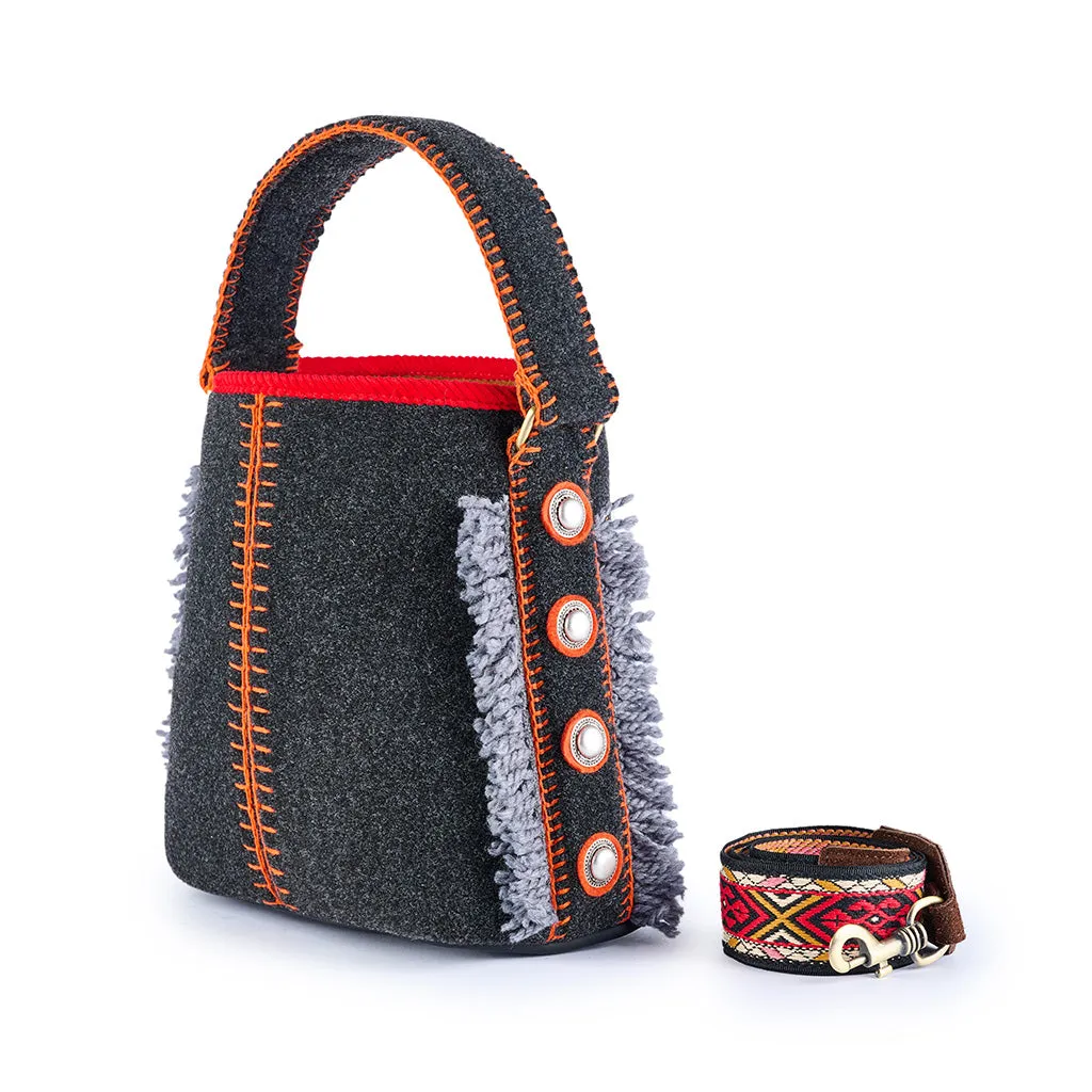 Graz Fun Fringe Studded Felt Bag