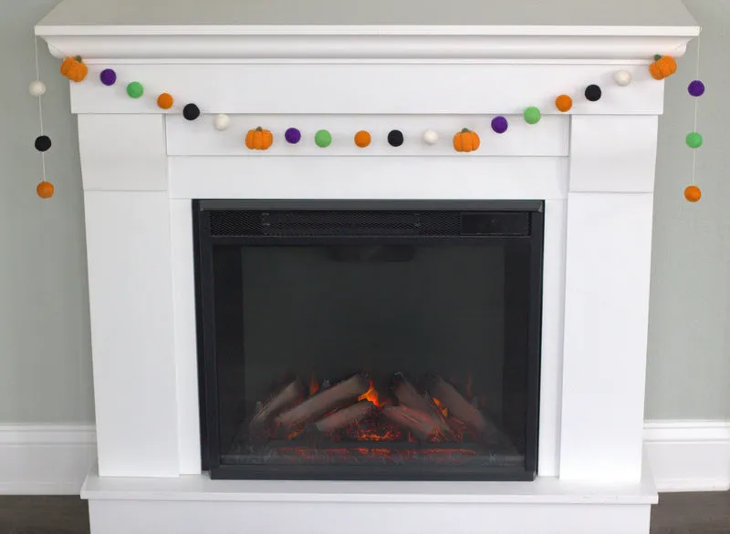 Halloween Pumpkin Garland- Green, Purple, Orange, Black