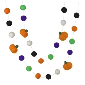 Halloween Pumpkin Garland- Green, Purple, Orange, Black