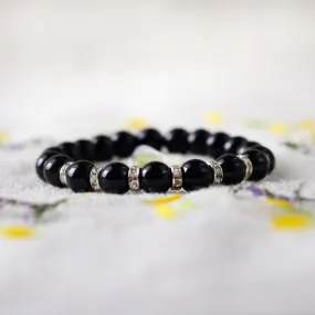 Handcrafted Bead Bracelet In Black