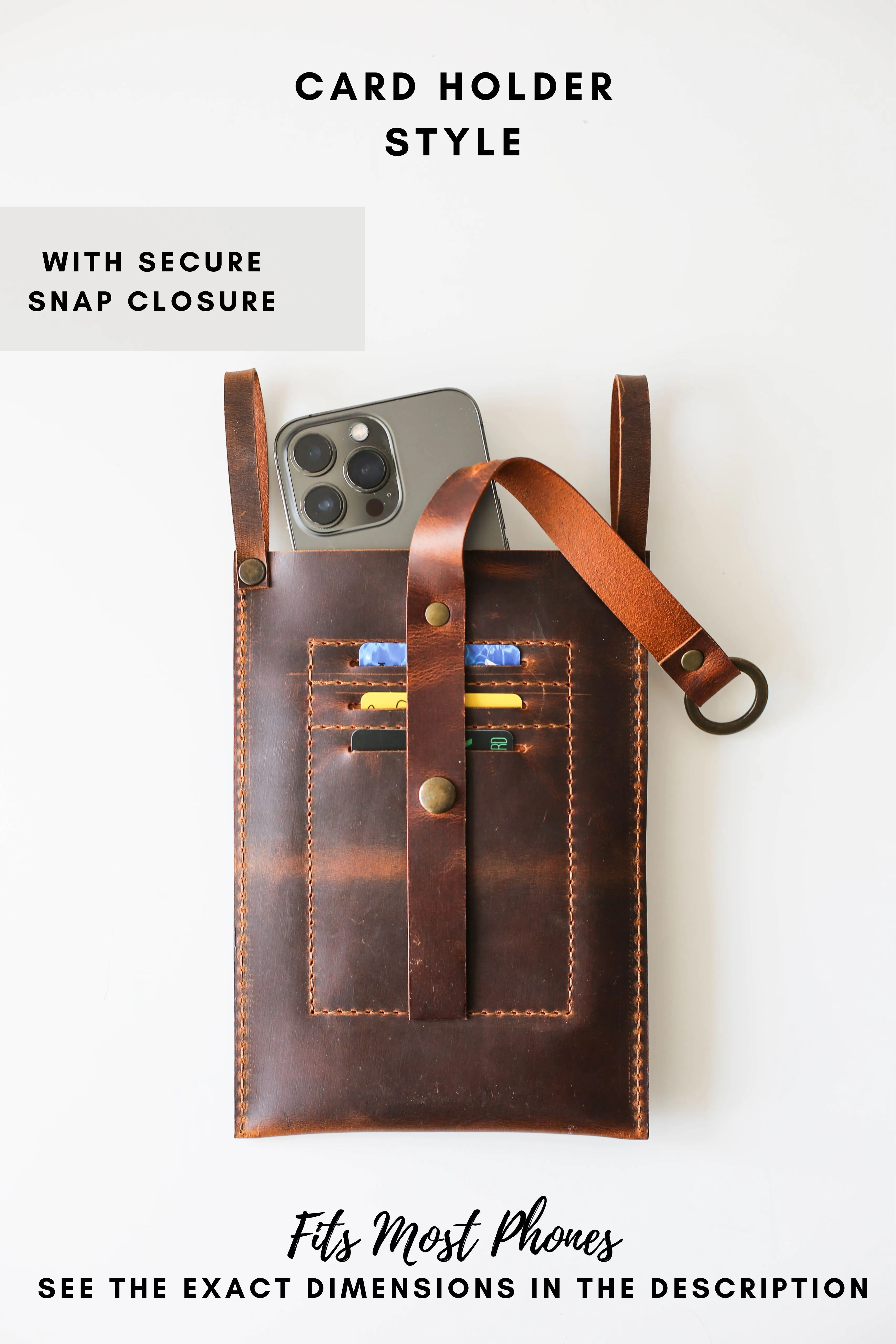 Hazelnut Brown Leather Phone Bag