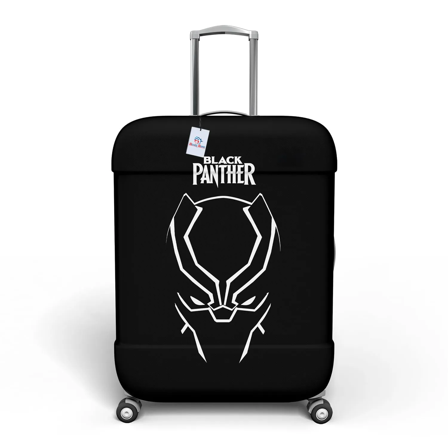 Heart Home Marvel Black Panther Luggage Cover | Polyester Travel Suitcase Cover | Washable | Stretchable Suitcase Protector | 18-22 Inch | Small | Black