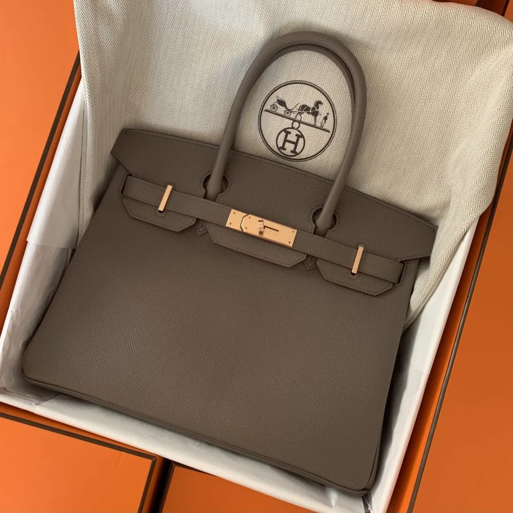 Hermès Birkin 30 Gris Etain Epsom Rose Gold Hardware RGHW