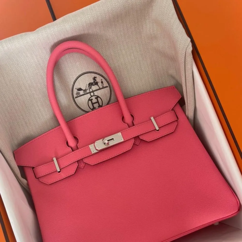 Hermès Birkin 30 Rose Azalee Epsom Palladium Hardware PHW