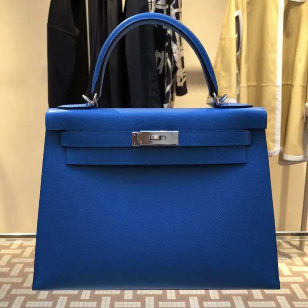 Hermès Kelly 28 Bleu Zanzibar Sellier Epsom Palladium Hardware PHW