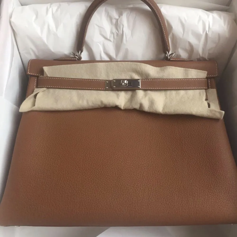 Hermès Kelly 35 Gold Togo Palladium Hardware PHW