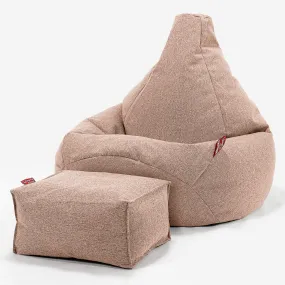 Highback Bean Bag Chair - Interalli Wool Sand