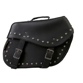 Hot Leathers SDB1005 Large Wide 2-Buckle PVC Studded Saddle Bags