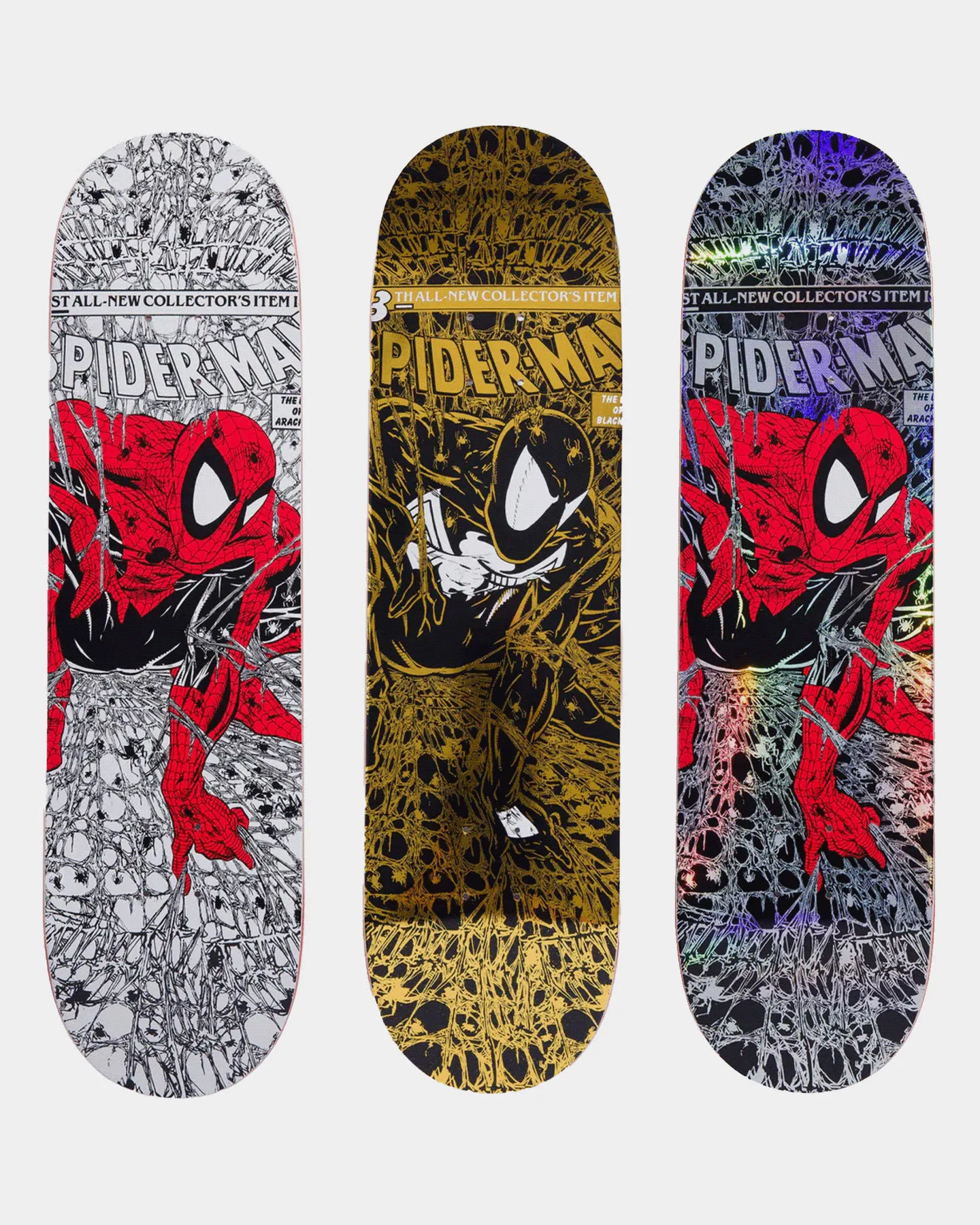 HUF HUF X Marvel Spiderman Skate Deck 3 Pack Multi-Coloured