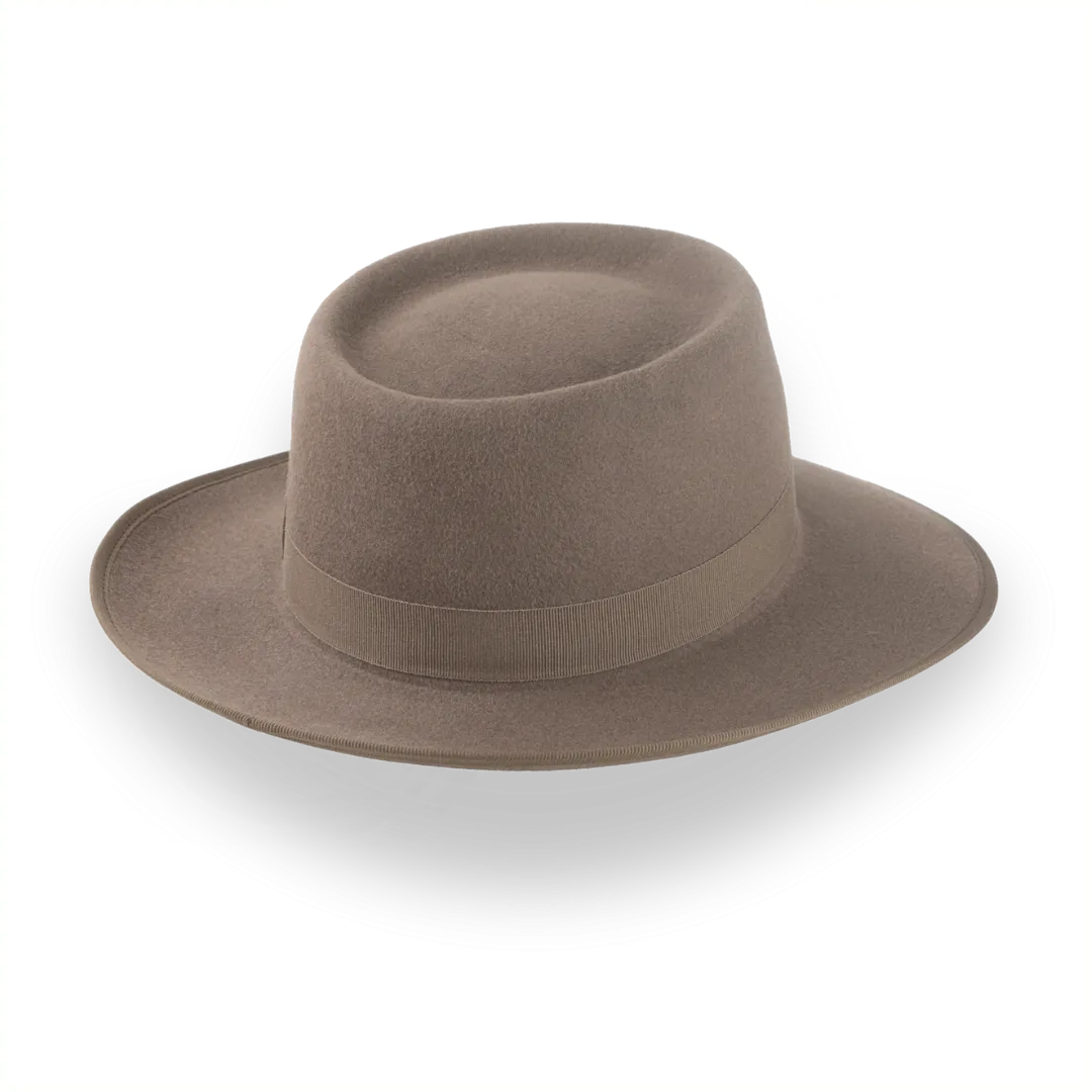 Iconic Wide Brim Porkpie Fedora Hat for Men | The Oppenheimer