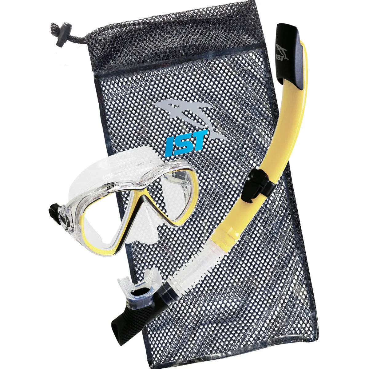 IST CSJ01 Snorkeling Kids Combo Set: Mask, Semi-Dry Snorkel, Mesh Travel Bag