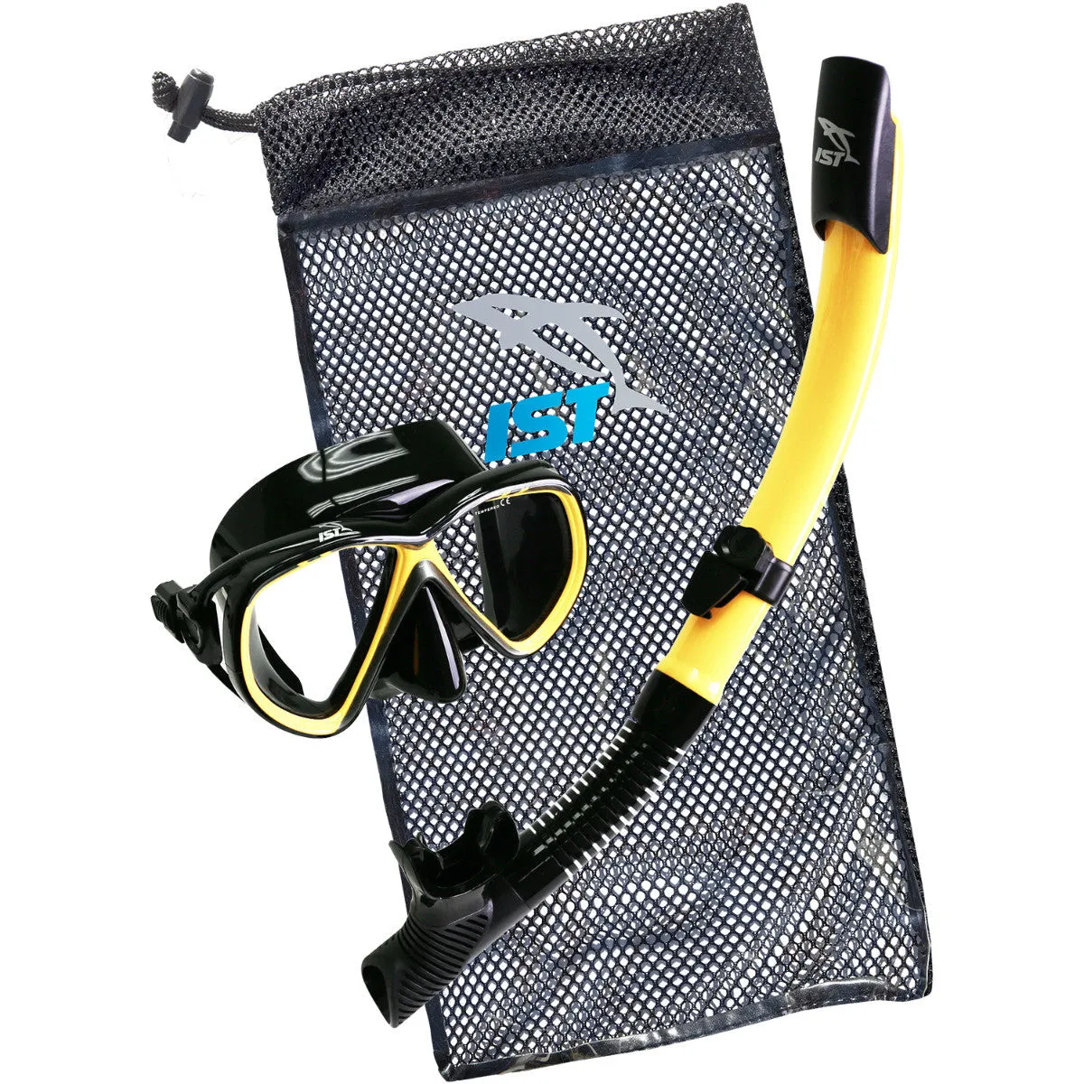 IST CSJ01 Snorkeling Kids Combo Set: Mask, Semi-Dry Snorkel, Mesh Travel Bag