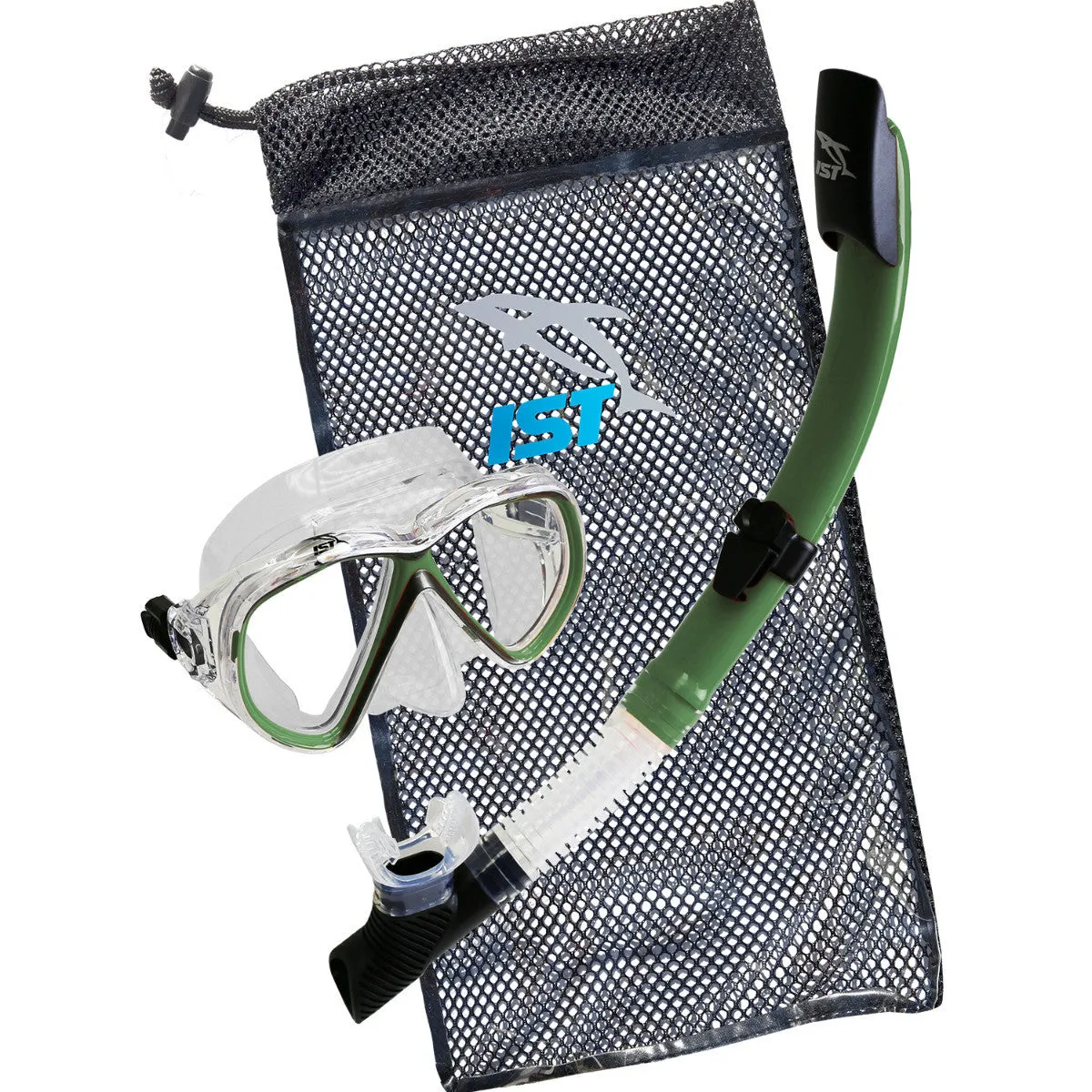 IST CSJ01 Snorkeling Kids Combo Set: Mask, Semi-Dry Snorkel, Mesh Travel Bag