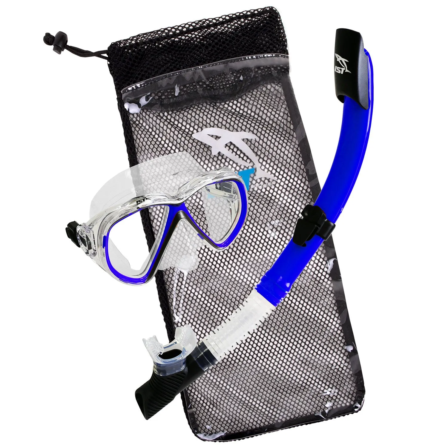 IST CSJ01 Snorkeling Kids Combo Set: Mask, Semi-Dry Snorkel, Mesh Travel Bag