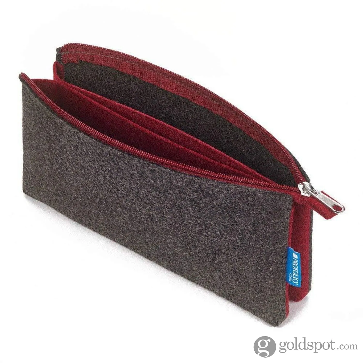 Itoya Profolio Large Midtown Pouch in Charcoal and Maroon