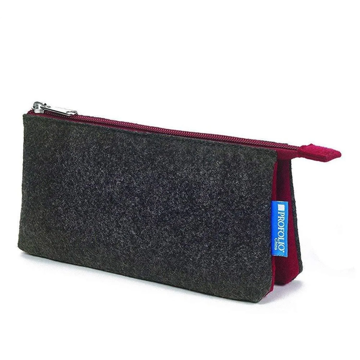 Itoya Profolio Large Midtown Pouch in Charcoal and Maroon