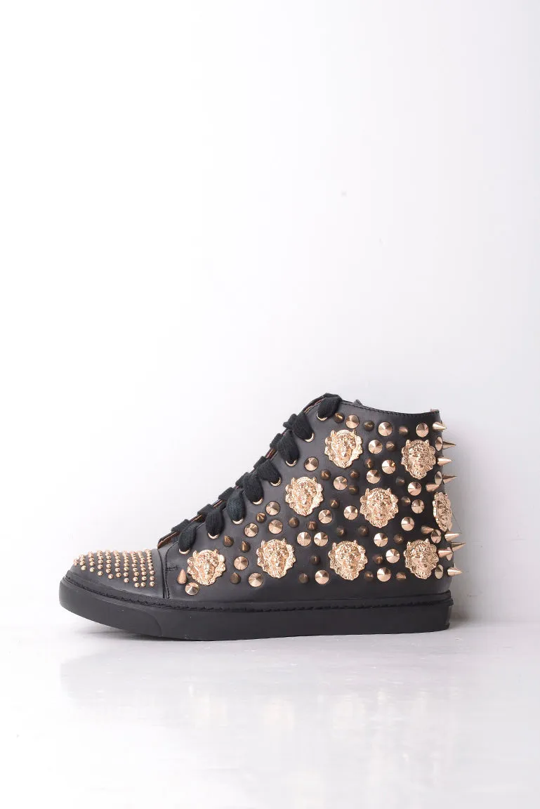 Jeffrey Campbell Handmade Spiked and Studded Leather Trainers