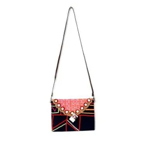 Karen Vintage Fabric Bag With Leather Straps - Thailand