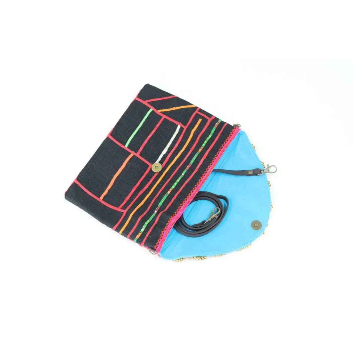 Karen Vintage Fabric Bag With Leather Straps - Thailand