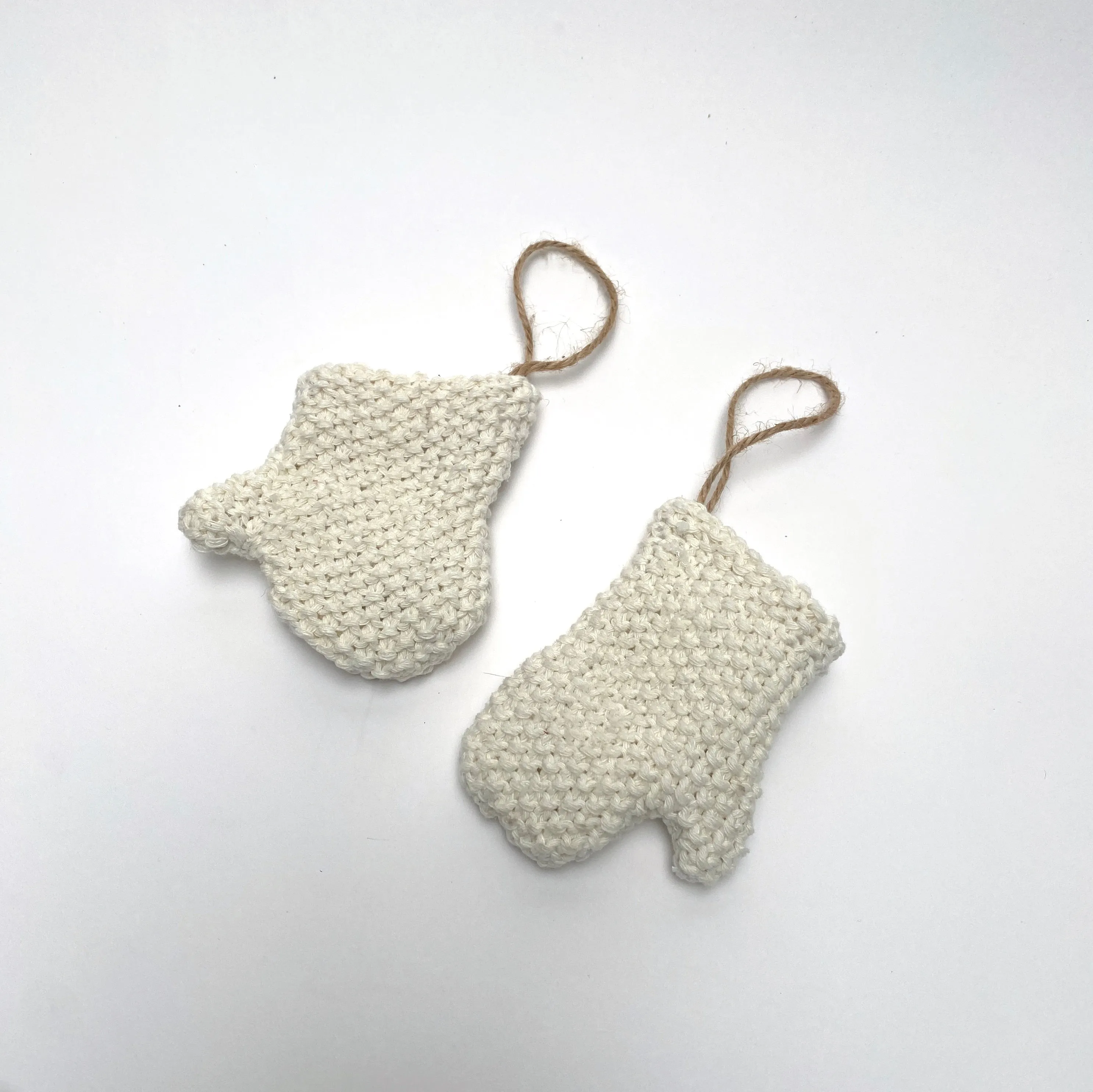 knit mitten and sock  ornaments