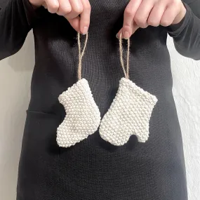 knit mitten and sock  ornaments