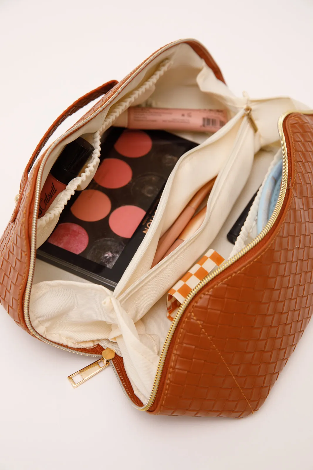 Large Capacity Cosmetic Bag | Cognac