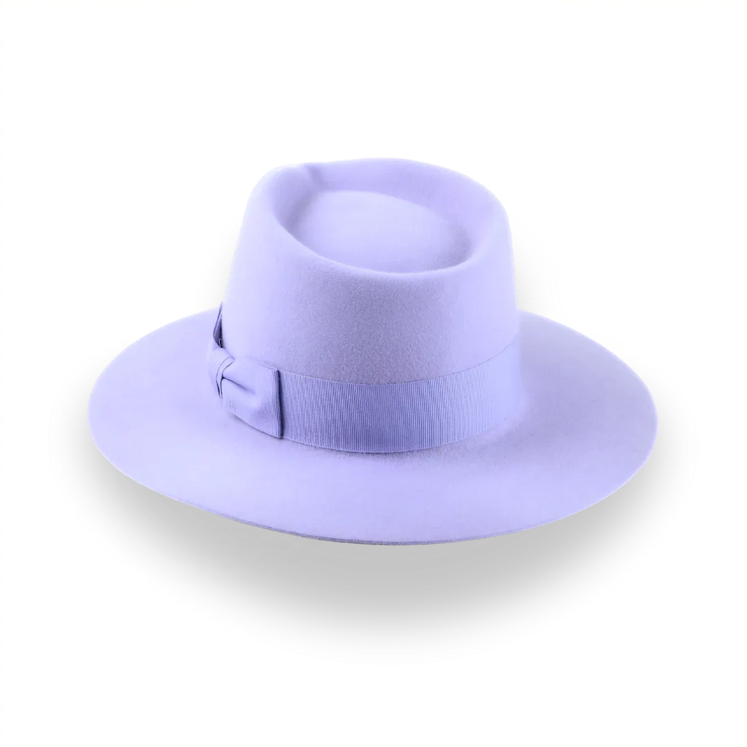 Lavender Flat Brim Fedora in Premium Fur Felt | The Solo