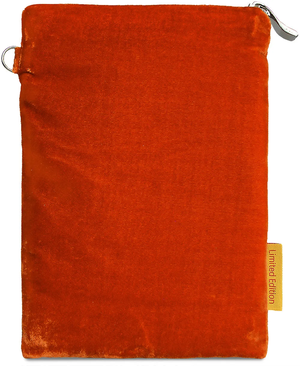 Le Soleil - silk velvet embroidered wristlet pouch