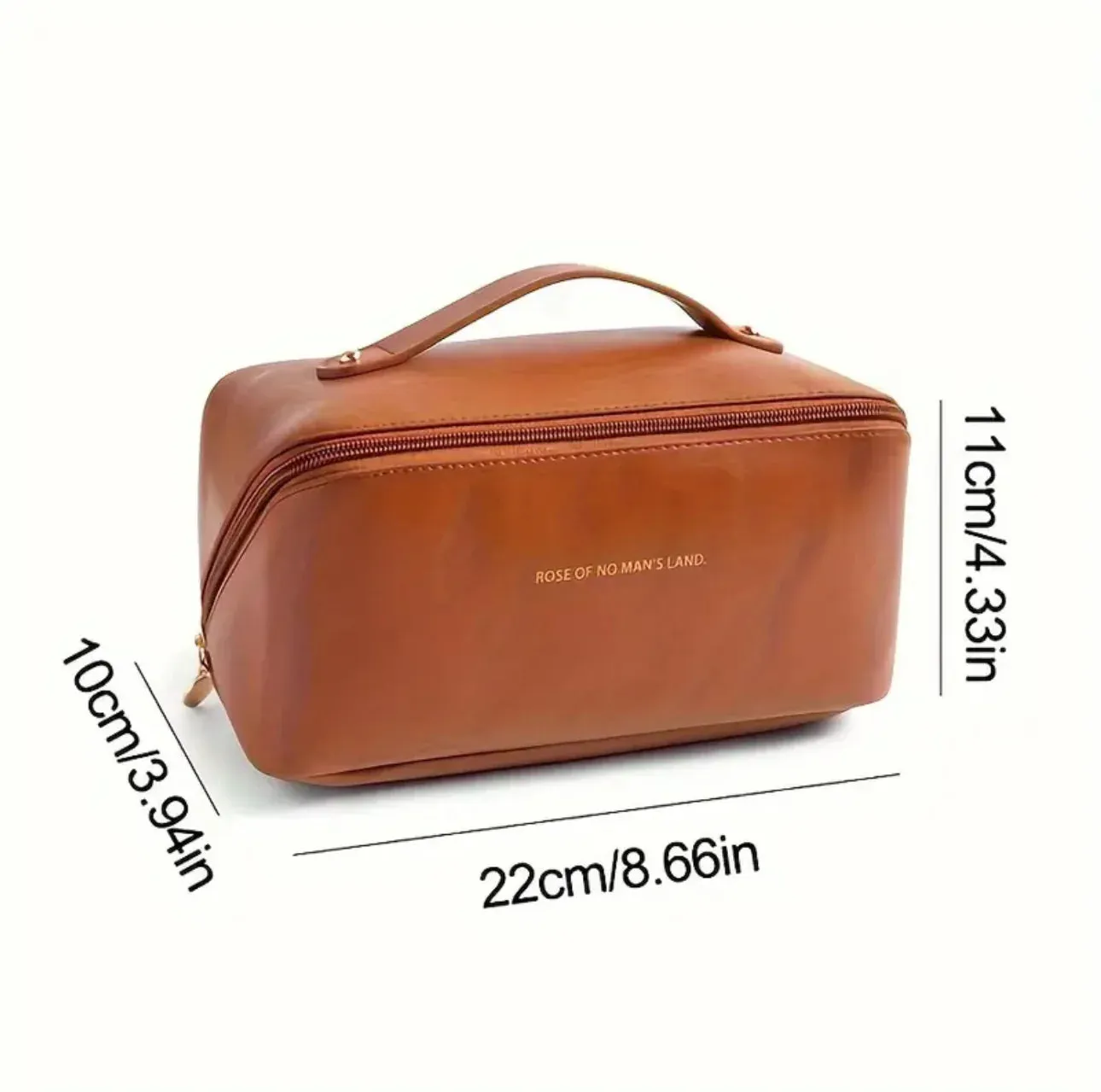 Leather Travel Cosmetic Bag for Women Large Capacity Pouch Makeup Bag