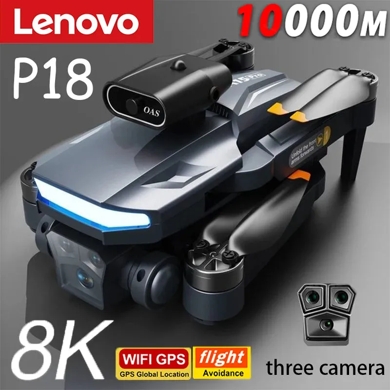 Lenovo P18 RC Drone 8K Professinal Three Camera Wide Angle Optical UAV