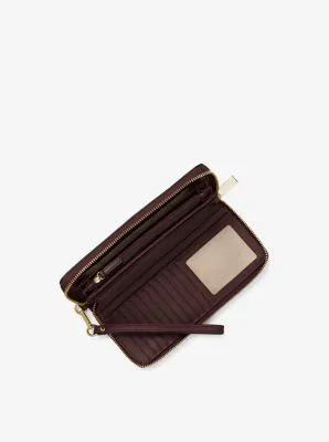 Lexington Large Pebbled Leather Continental Wristlet