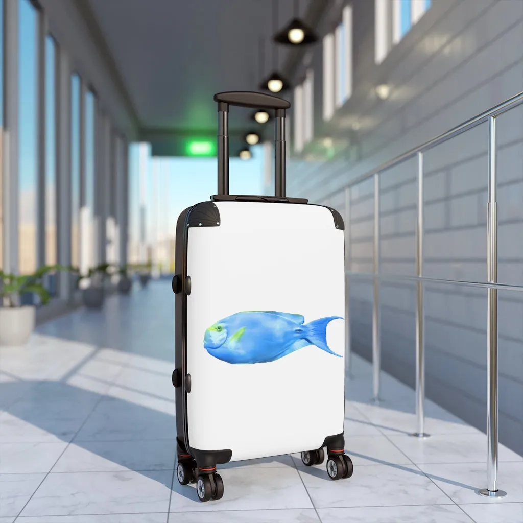 Light Blue and Yellow Fish Cabin Suitcase