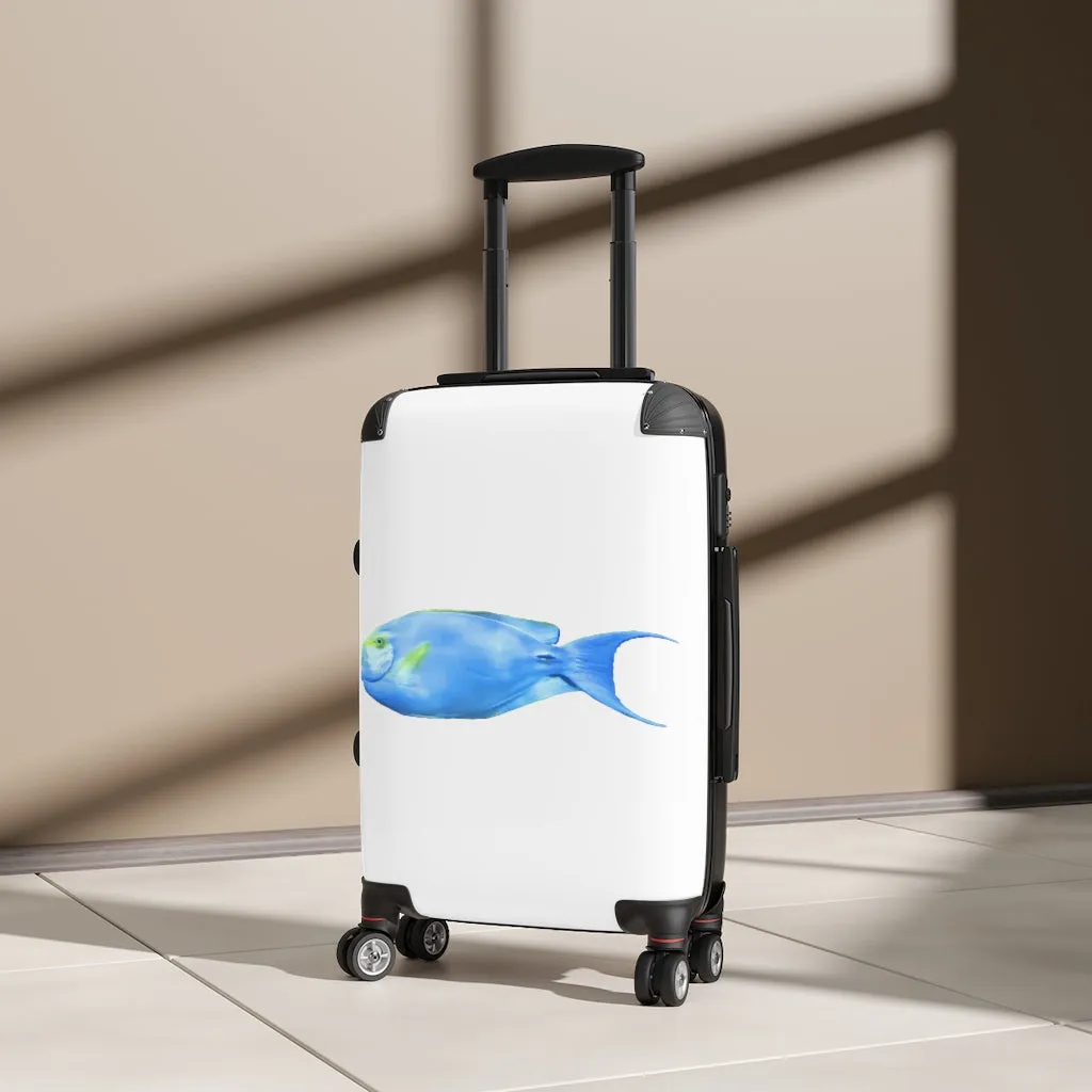 Light Blue and Yellow Fish Cabin Suitcase