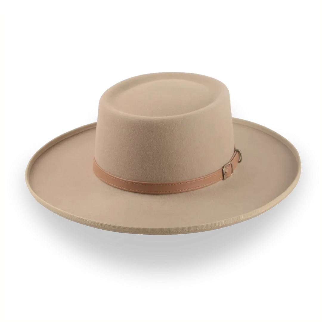 Light Camel Western Gambler Hat with Rolled Brim | The Vista