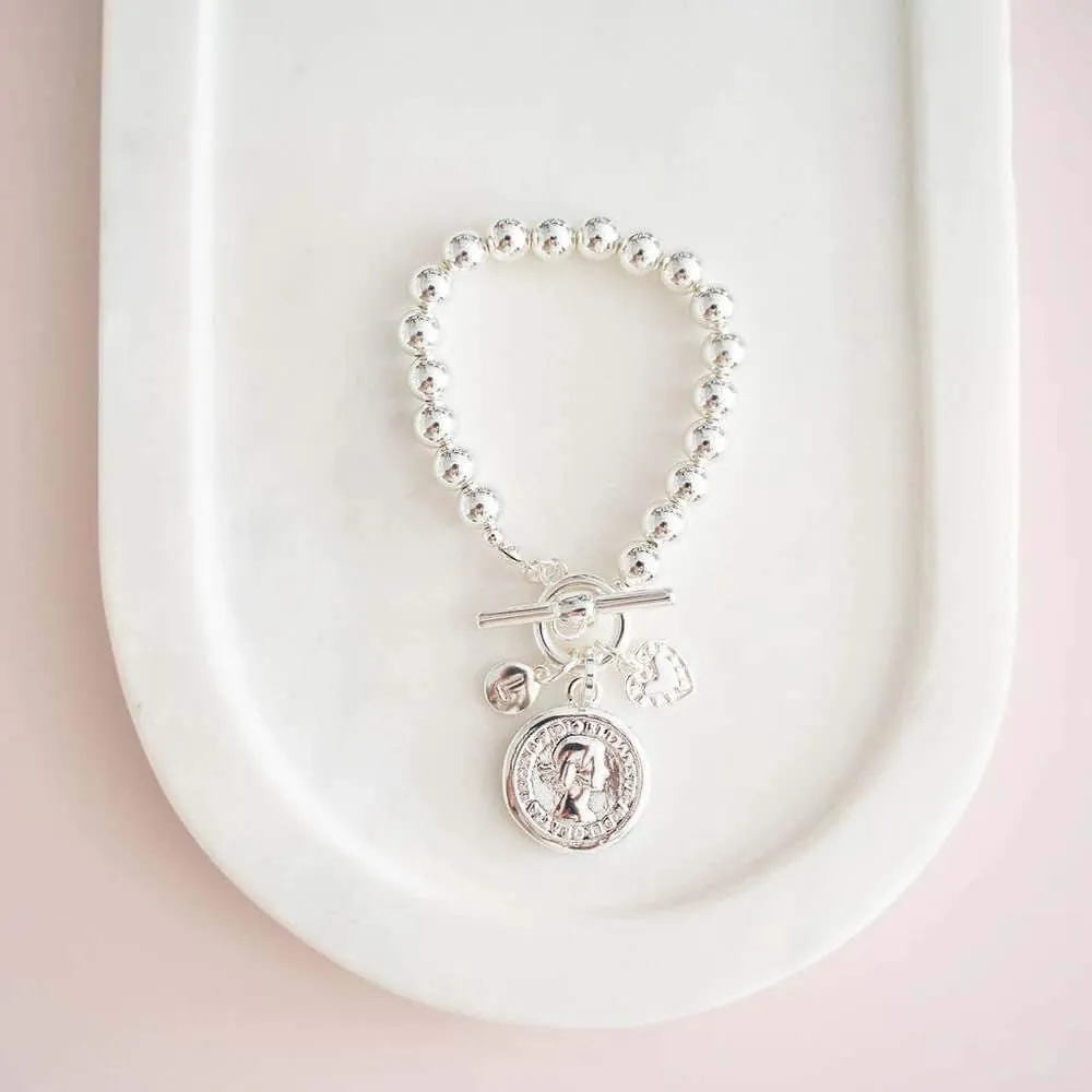 Limited Edition | Silver Beads & Coin Bracelet