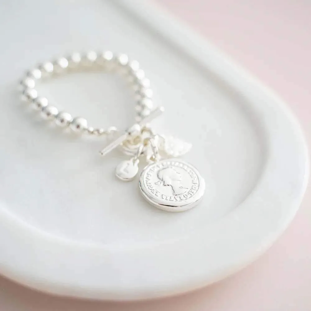 Limited Edition | Silver Beads & Coin Bracelet