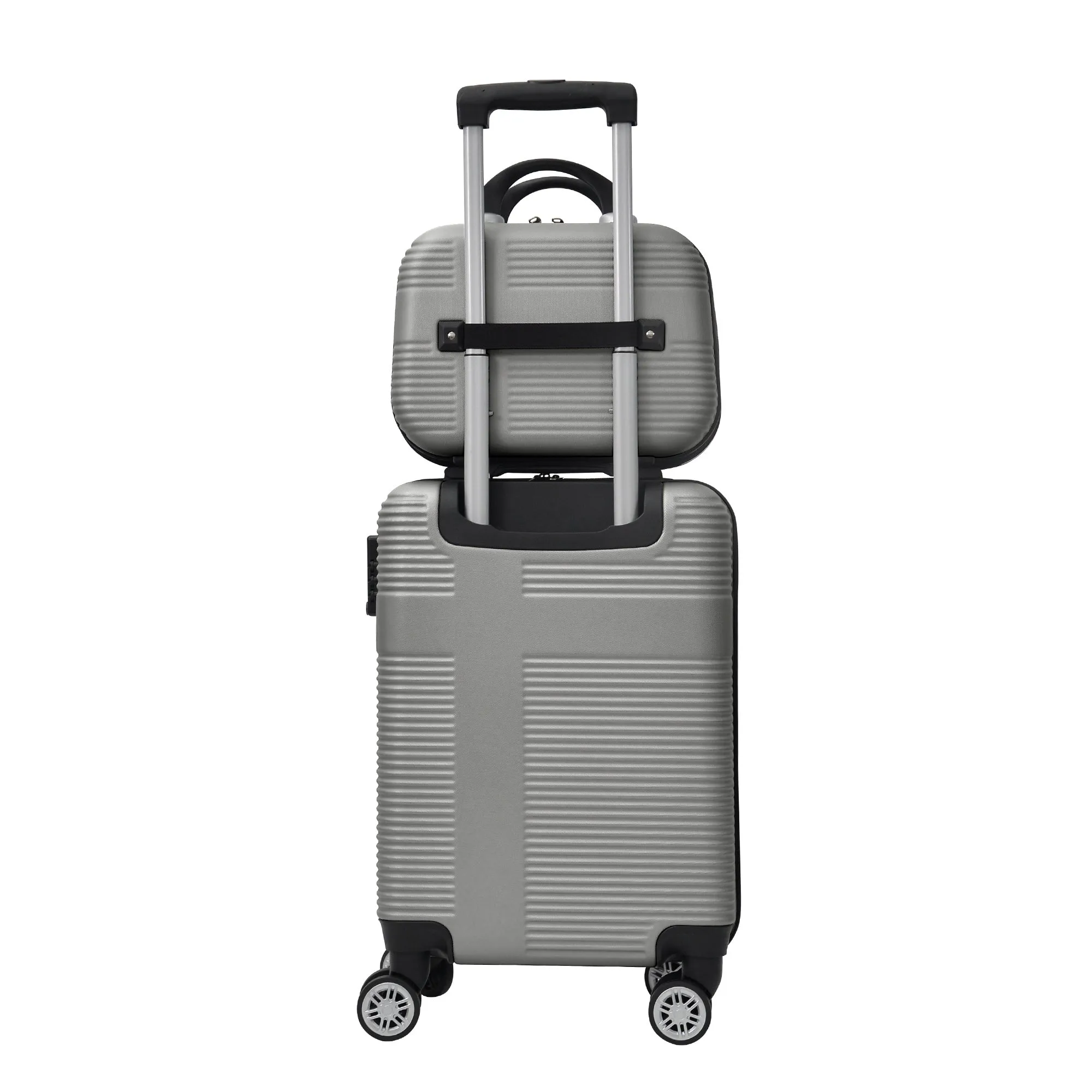 Luggage 4 Piece Set with Spinner Wheels, Hardshell Lightweight Suitcase with TSA Lock,Checked Luggage,Silver Gray(12/20/24/28in)