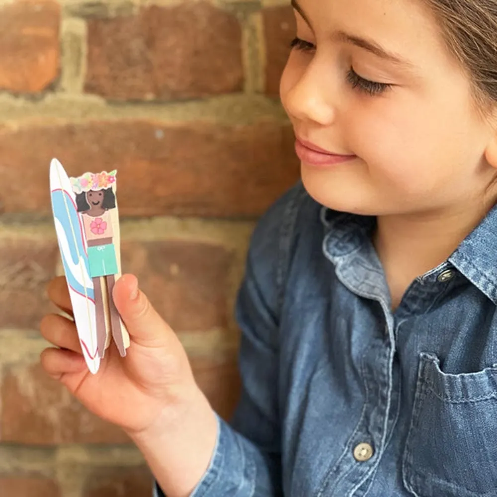 Make Your Own Surfer Peg Doll Kit