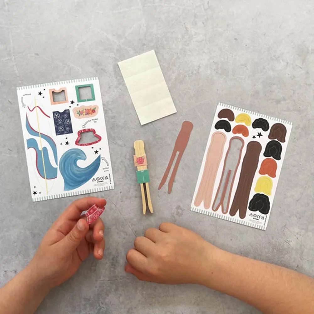 Make Your Own Surfer Peg Doll Kit