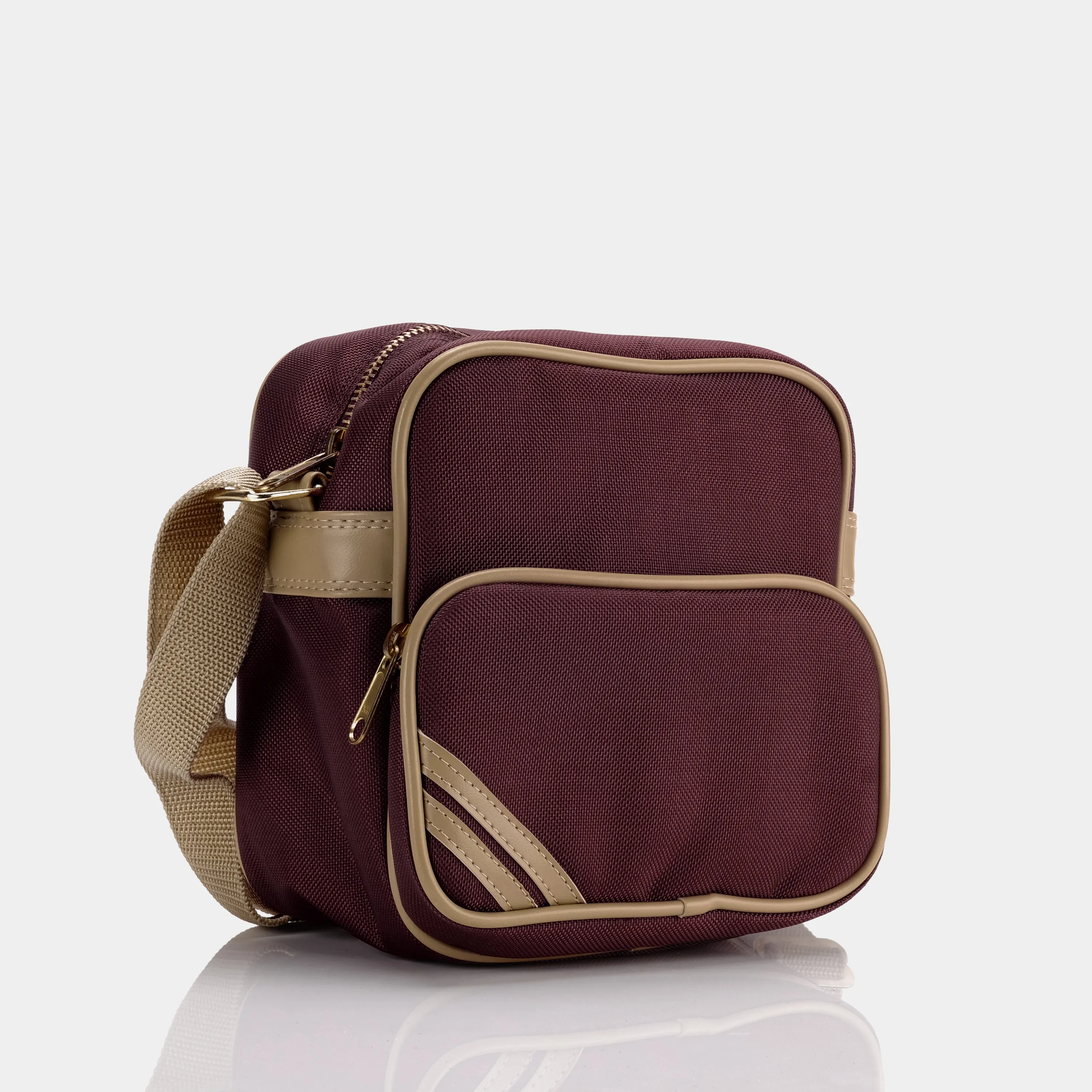 Maroon and Tan Camera Bag