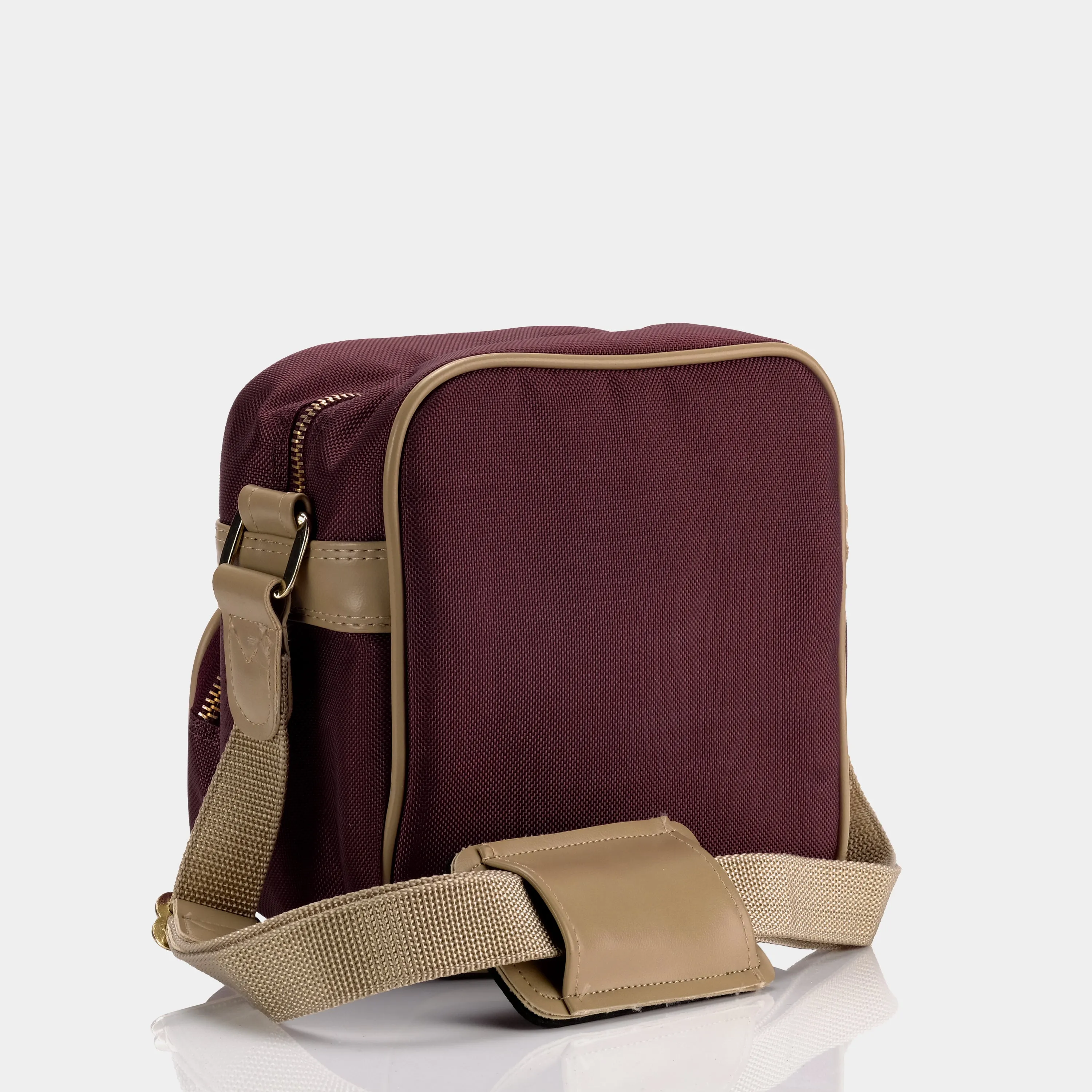 Maroon and Tan Camera Bag