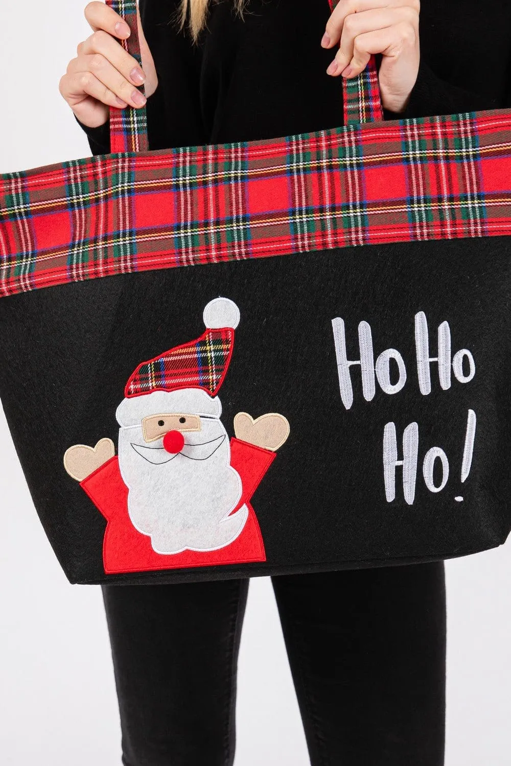 MB0263 Ho Ho Ho Santa Christmas Felt Tote Bag