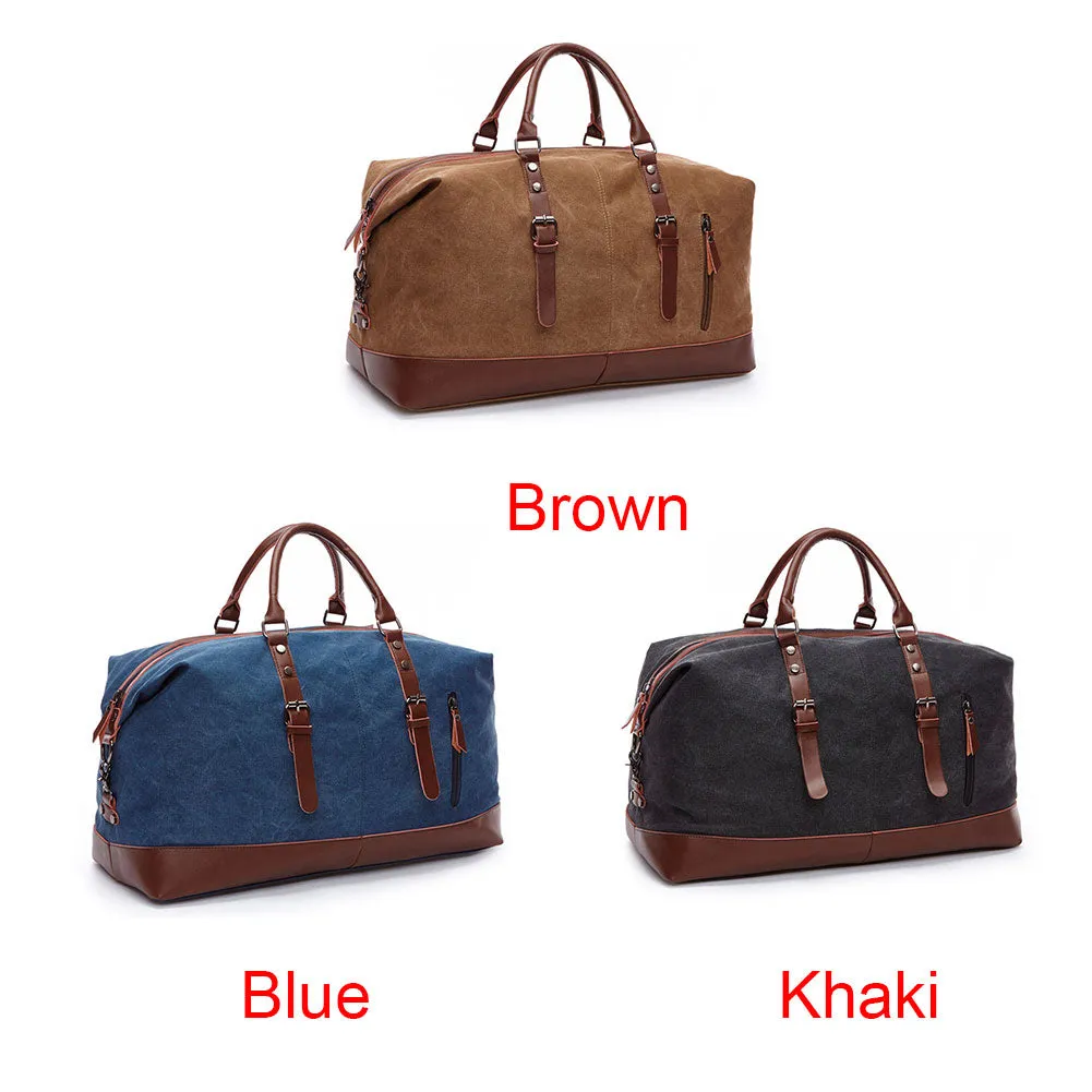 Men Luggage Tote Pouch Canvas Travel Bag