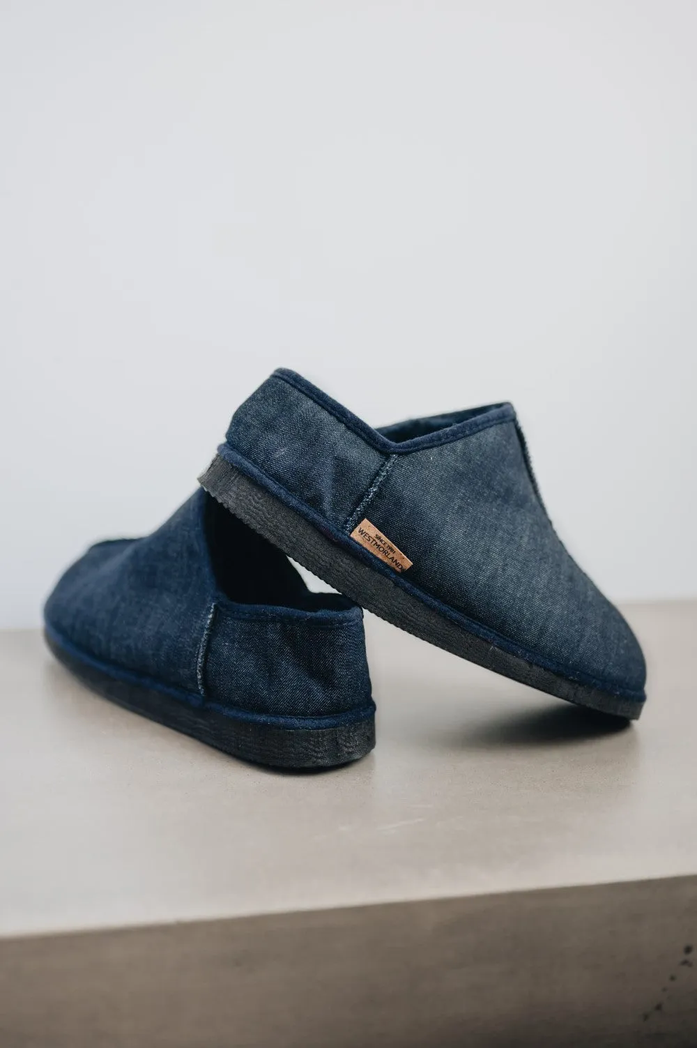 Men's Sheepskin Slippers with Denim | CADI