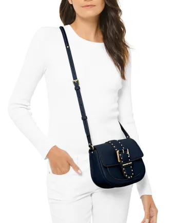 Michael Michael Kors Lillian Buckle Leather Small Crossbody Bag