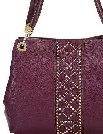 Michael Michael Kors Raven Studded Leather Large Shoulder Bag