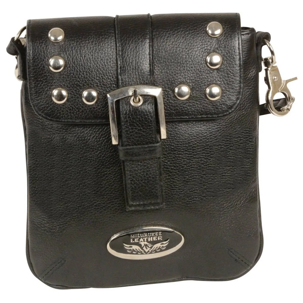 Milwaukee Leather MP8805 Women's Black Small Leather Studded Shoulder