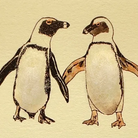 Mini card with felt detail - penguin (m5)