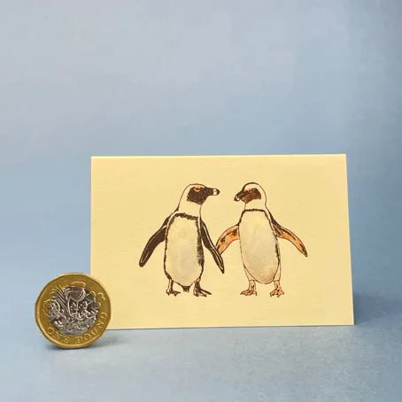 Mini card with felt detail - penguin (m5)