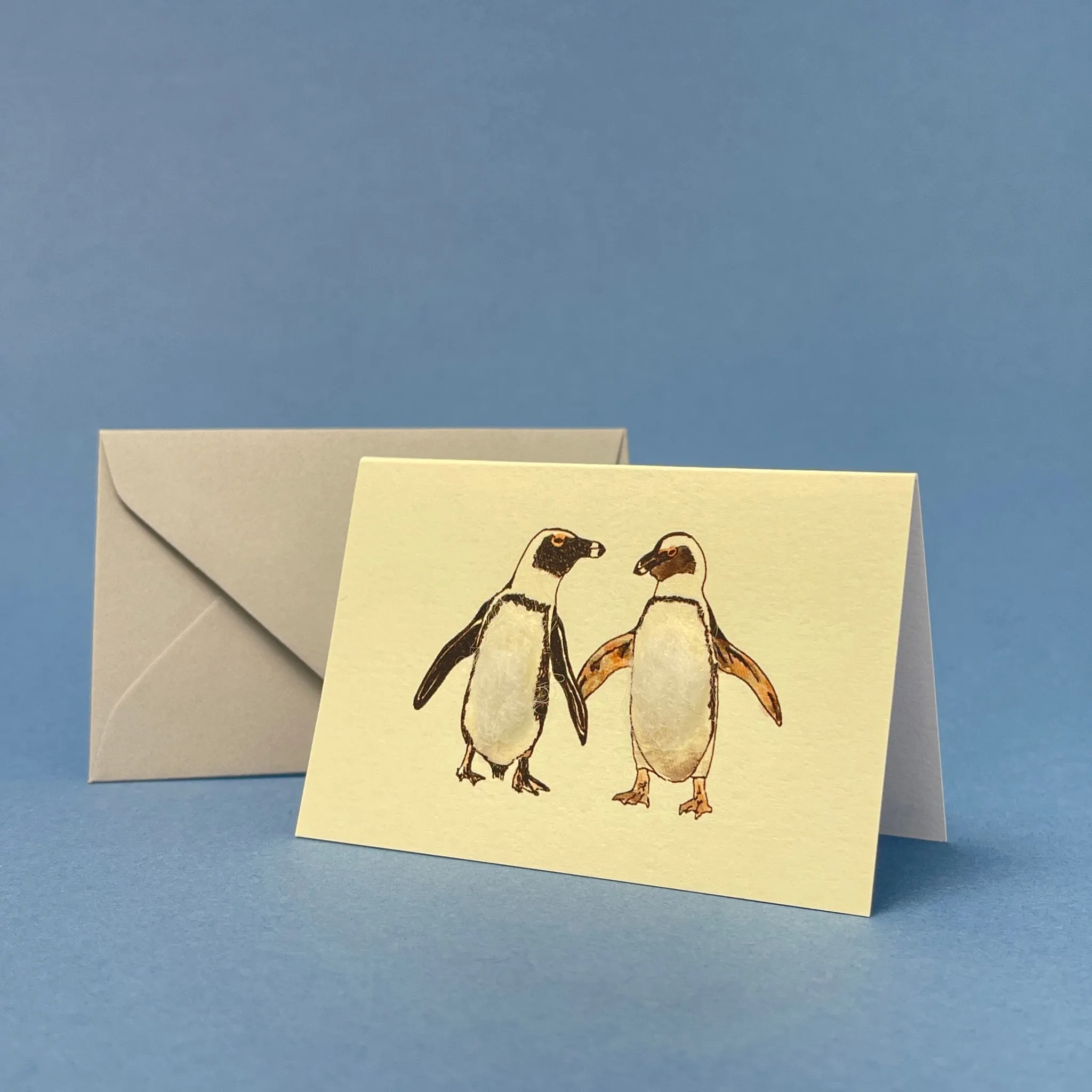 Mini card with felt detail - penguin (m5)